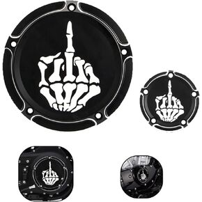 GUAIMI CNC Derby Cover Timer Timing Engine Cover for Harley Dyna FLD Street Glide FLHTK FLHRS Fatboy FXSTB 1996-2013 - Middle Finger