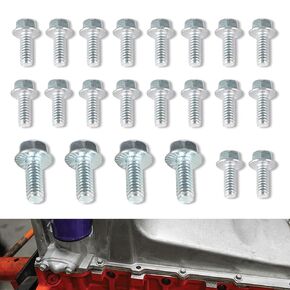 Oil Pan Bolt Kit SBC SBF Fit for 1955-1998 Chevy Small Block V8 Engines 265 283 305 307 327 350 383 400 & Small Block Ford V8 260 289 302 351W & Oldsmobile Engines 350-455 (22PCS)