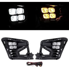 MotorFansClub Front LED DRL Lighting Turn Signal Lamp Fit for KIA Rio 2021 2022 2023 Daytime Running Light Front Bumper Fog Lamp Left Right Side