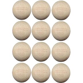 TronX Wood Stickhandling Training Hockey Balls 12-Pack | 2-Inch Diameter | Training Equipment for Floor Dribbling Skills, Dekes & Ball Handling Drills | Swedish Balls