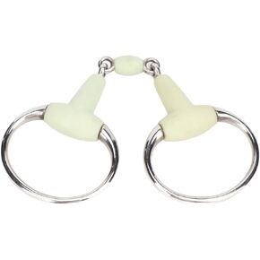 Pssopp Horse Mouth Bit, Sturdy and Durable Horse Snaffle Roller Apple Flavor Horse Mouth Snaffle Bit Loose Ring Snaffle O Ring for Equestrian Supplies