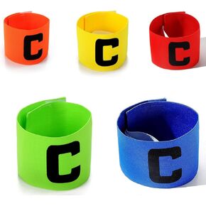 Football Soccer Captain's Armbands, 5PCS Captain Armband, Captain's Armband Diamond Pattern for Kids and Youth