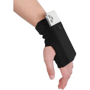 Sports Wrist Bag Portable Wristband Running Wrist Wallet for Women Men Wrist Pouch Phone Sleeve Forearm Wristband for Cards, Keys, Cash, Phone Wrist Storage Band Pouch for Outdoor Hiking Travel, Black