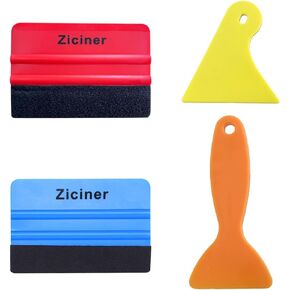 Dickno 4PCS Felt Edge Squeegee Car Wrapping Tool Kit, Vinyl Wrapping Tool Window Tint Kit, Auto Applicator Tool for Vinyl Wrap, Window Tint, Wallpaper, Decal Sticker Installation