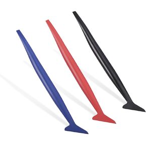GLSOWEE 3PCS Car Micro Squeegee Curves Slot Tint Tool Set, Auto Vinyl Wrap Tool Kit, 3 in 1 Flexible Vinyl Applicator Tool with Different Hardness for Car Wrapping, Window Tinting