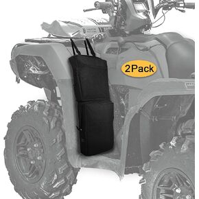 MYDAYS 2 Pack ATV Fender Bags,ATV Tank Saddlebags, Rear Cargo Storage Bag for Motorcycle ATV UTV Dirt Bike (Black)
