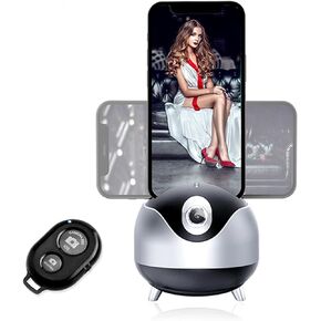 Auto Face Tracking 360 Camera Tripod for Cell Phone Rotating with Remote, iyesku 2-Axis Smart AI Face Recognition 360 Selfie Stick Rotation Tripod Mobile Phone Holder TikTok Camera Tripod (Black)