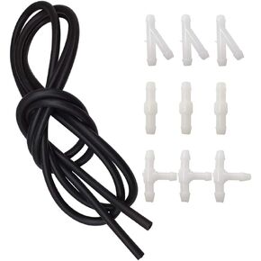BUENNUS Universal Car Windshield Washer Hose Repair Kit 200cm/78.8inch Windshield Wiper Fluid Tube with 9 Pieces Hose White Connectors Wiper Fluid Hose Kit Connect Car Water Pump and Wiper Nozzles