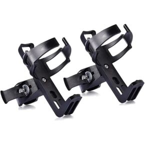 Emove 2-Packs Bike Water Bottle Holder No Screws, Adjustable Bicycle Water Bottle Rack Cage 360 Degree Rotating for MTB Stroller Scooter