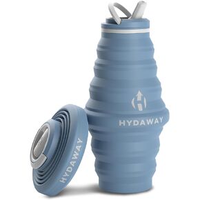 HYDAWAY Collapsible Water Bottle - 25oz I Reusable Water Bottle with Flip Top Lid for Travel, Hiking, Backpacking I Portable & Leakproof, Food-Grade Silicone, BPA Free, Collapses to 1.5"