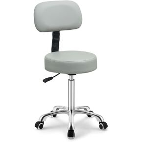 Kaleurrier Rolling Swivel Adjustable Heavy Duty Drafting Stool Chair for Salon,Medical,Office and Home uses,with Wheels and Back (Black)
