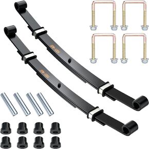 Golf Cart 3 Leaf Rear Spring Kit for EZGO TXT Medalist 1994.5-up, with Bushings Sleeves & U Bolts, OEM# 70247-G01 70474-G01 70505-G01 603109