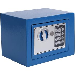 Key and Electronic Security Safe Box Digital Deposit Box for Home Office Hotel Business Lock Box for Cash Jewelry Storage (Black, 0.17 Cubic Feet)