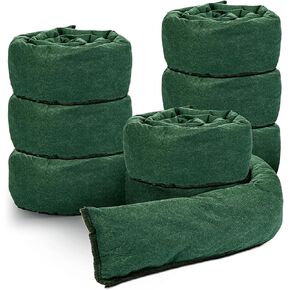 Windyun Flood Barriers 10 ft x 6.5 inch Water Activated Sandless Sandbag Barriers Reusable Absorbent Prevention Dams for Flooding Outside Outdoor Doors Garage(12 Pcs)