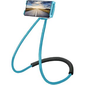 Universal Smart Mobile Phone Stand,Hanging on Neck Cell Phone Mount Holder, Flexible Lazy Bracket DIY Free Rotating for Multiple Functions (Black) (Black)