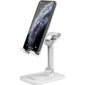 حامل هاتف خلوي قابل للطي وقابل للتعديل من iFine متوافق مع iPhone 12 وجميع الهواتف الذكية، حامل هاتف عالي التحمل، حامل حامل للكمبيوتر اللوحي، حامل iPad