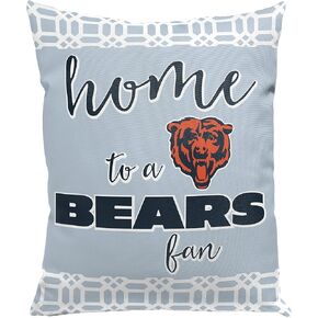 Northwest Official NFL Chicago Bears Sweet Home Fan Decorative Pillow, Team Colors, 15" x 12"