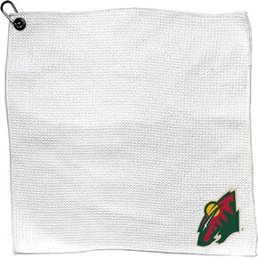 TG Team Golf NHL Team Golf NHL Microfiber Towel - 15" X 15" (White) with Carabiner Clip, Premium Microfiber with Deep Waffle Pockets- Superior Water Absorption and Quick Dry Golf Cleaning Towel