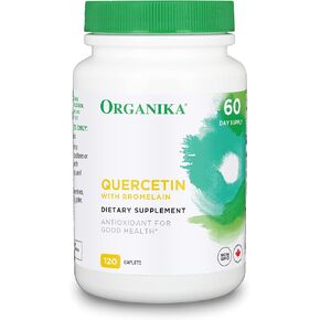 Organika Quercetin with Bromelain – High Bioavailability, Immune System Support, Seasonal Allergy Relief – 120 tabs
