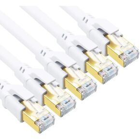 Yauhody CAT 8 Ethernet Cable, 1.5ft (3 Pack) Ultra High Speed 40Gbps 2000MHz SFTP CAT8 Cable LAN Internet Network Cord with Gold Plated RJ45 Connector for Gaming, Router,Modems,PC (1.5ft/3 Pack/Black)