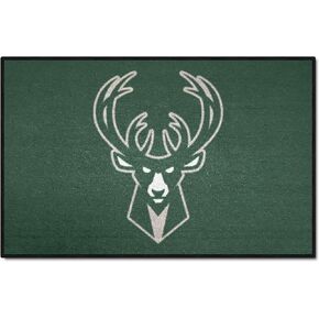 FANMATS 10206 Milwaukee Bucks Basketball Shaped Rug - 27in. Diameter, Basketball Design, Sports Fan Accent Rug