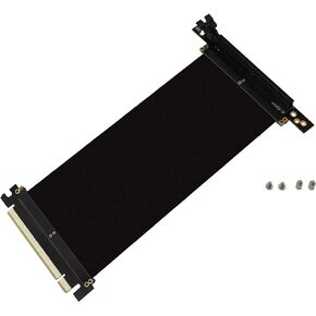 EZDIY-FAB New PCI Express 16x Flexible Cable Extension Port Adapters, High Speed PCIE Riser Cable 90 Degrees, Fit with FD R6 Case -20cm