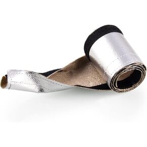 Sporacingrts Metallic Heat Shield Heat Shroud - Aluminized Sleeving Compatible with Ultimate Heat Protection (with Hook and Loop Closure):L 71.65'' W:3.94''