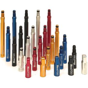 NeoPRO Presta Valve Extension Extender with CNC Cap and Core Kit (Pack of 2) Available Lengths 20,30,40,60 mm - 5 Colors (Black, 20mm)