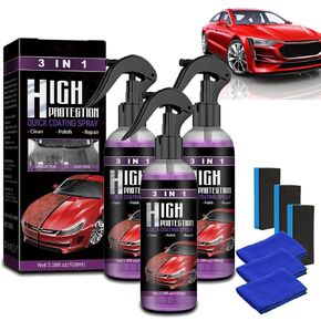 3 In 1 High Protection Quick Car Coating Spray, 5 Bottles Ottostuart Car Coating Agent, 3-In-1 High Protection Car Spray 3 In 1 Spray Quick Coating Spray Spray Coating Agent Nano Spray (2Sets,100ML)