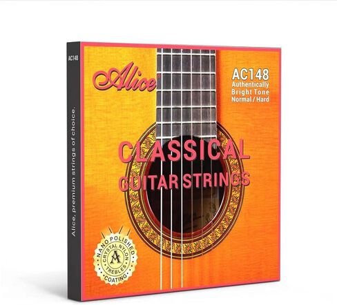 Alice Nylon Classical Guitar String 6 Strings Set with Anti-Rust Coating, Silver Plated, Tie End - Normal Tension (1 Pack) in Saudi Arabia