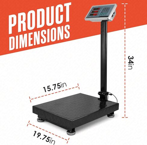 Houseables Industrial Platform Scale 600 LB x .05, 19.5" x 15.75", Digital, Bench, Large for Luggage, Shipping, Package Computing, Postal in Saudi Arabia