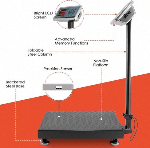 Houseables Industrial Platform Scale 600 LB x .05, 19.5" x 15.75", Digital, Bench, Large for Luggage, Shipping, Package Computing, Postal in Saudi Arabia