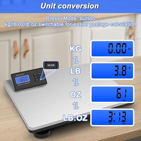 Digital Postal Scale 440lb/660lb - Heavy Duty Stainless Steel Shipping Scale, Accurate Counting & LCD Display - Ideal for Post Offices, Luggage, Home & Market Shipping (660LBS/300KG) in Saudi Arabia