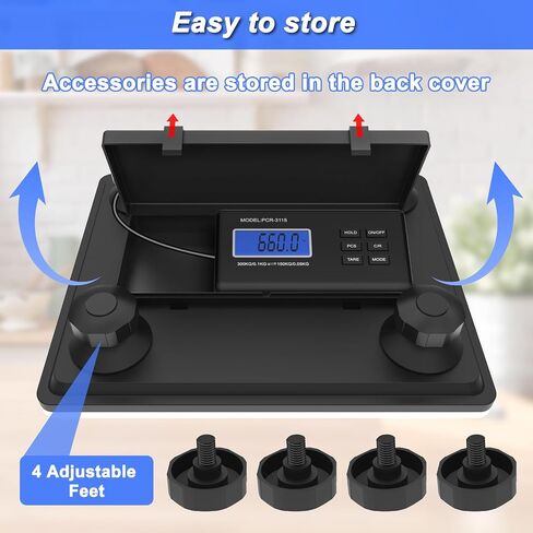 Digital Postal Scale 440lb/660lb - Heavy Duty Stainless Steel Shipping Scale, Accurate Counting & LCD Display - Ideal for Post Offices, Luggage, Home & Market Shipping (660LBS/300KG) in Saudi Arabia