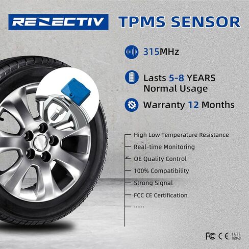 مستشعر TPMS، مستشعر مراقبة ضغط الإطارات 315 ميجا هرتز (TPMS) متوافق مع استبدال نيسان إنفينيتي # 40700-1AA0B 40700-1AA0D (4 عبوات) in Kuwait