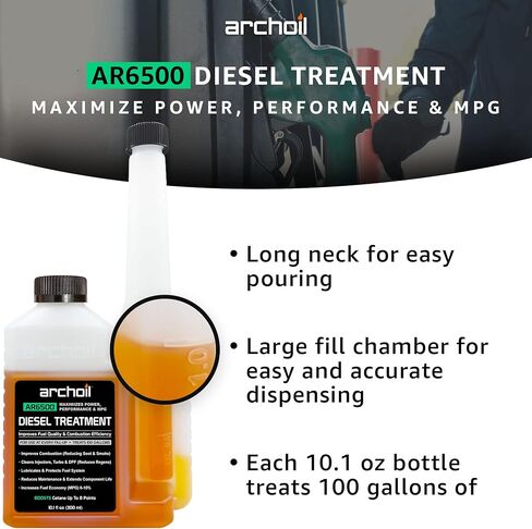 Archoil AR6500 Diesel Treatment (10.1 oz) - Four Pack - Treats 400 Gallons - Additive for All Diesel Vehicles in Saudi Arabia