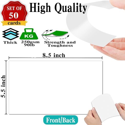 4 x 6 Blank Kraft Cards (Set of 100) - Thick, Heavy Card Stock for Post Cards, Photo Paper Invitations, Greeting, Note, Thank You, Index Cards - Plain for Writing, Stamping, Printing, Art, DIY Making in Saudi Arabia