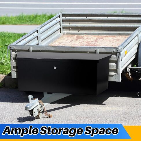 Gisafai مقطورة اللسان صندوق الصلب مقطورة أداة صندوق معدني مقاوم للماء منظم التخزين مع مفاتيح القفل فائدة مقطورة الملحقات لشاحنة بيك اب سرير RV مسطحة، 35 × 11.8 × 12 بوصة 2.31cu. قدم أسود in Kuwait