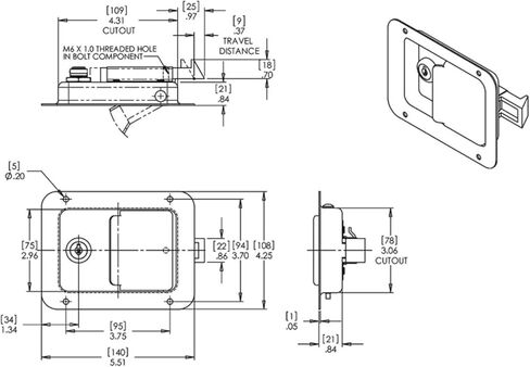 صندوق أدوات قفل صندوق أدوات من الفولاذ، قفل صندوق أدوات من الفولاذ المقاوم للصدأ، قفل مجداف بمقبض RV مع مفتاحين لشاحنة مقطورة والتخييم in Kuwait
