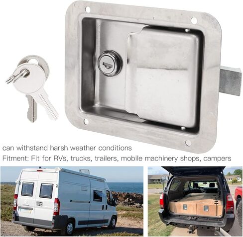 صندوق أدوات قفل صندوق أدوات من الفولاذ، قفل صندوق أدوات من الفولاذ المقاوم للصدأ، قفل مجداف بمقبض RV مع مفتاحين لشاحنة مقطورة والتخييم in Kuwait