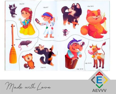 Russian Folk Tales with Stickers Set of 4 Books - Russian Fairy Tales - Русские Народные Сказки На Русском Языке in Saudi Arabia