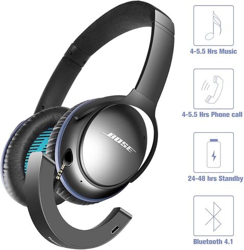 Tranesca Compatible Bluetooth Adapter Receiver for Bose quietcomfort 25 Headphone (Black) in Kuwait