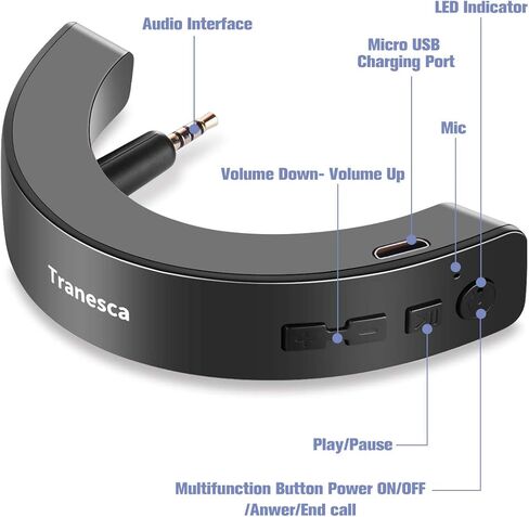 Tranesca Compatible Bluetooth Adapter Receiver for Bose quietcomfort 25 Headphone (Black) in Kuwait