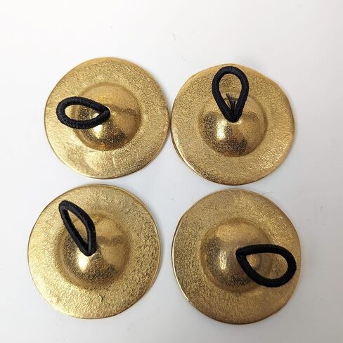 Zaza percussion- 4 Pcs/2 Pairs Professional Belly Dancing Brass Finger Zills, Finger Cymbals Original from Turkey (Large- 5.5cm) in Saudi Arabia