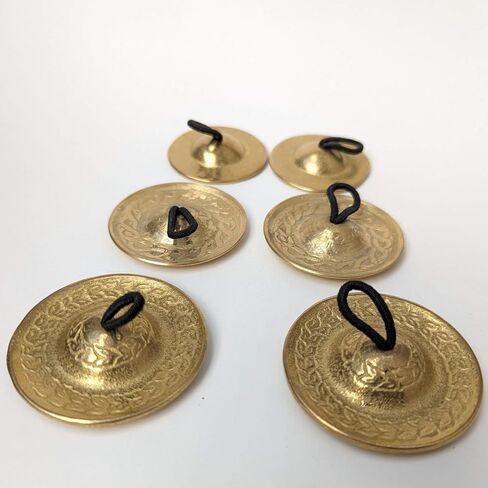 Zaza percussion- 4 Pcs/2 Pairs Professional Belly Dancing Brass Finger Zills, Finger Cymbals Original from Turkey (Large- 5.5cm) in Saudi Arabia