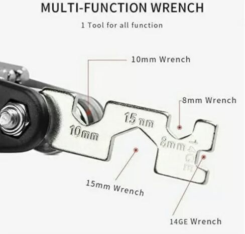 مجموعة أدوات إصلاح ميكانيكي للدراجات الهوائية متعددة الوظائف 16 في 1 من إكستريم، إصلاح الإطارات، مجموعة أدوات إصلاح محمولة متعددة الوظائف للدراجات النارية، مجموعة أدوات إصلاح مترية قابلة للطي in Kuwait