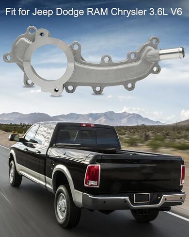 منفذ مياه متقاطع للمحرك مناسب لسيارة Jeep Dodge RAM Chrysler 3.6L V6 2011-2021 استبدل 5184653AF 5184653AD 5184653AE، أنبوب كروس محرك من سبائك الألومنيوم مع حشية in Kuwait
