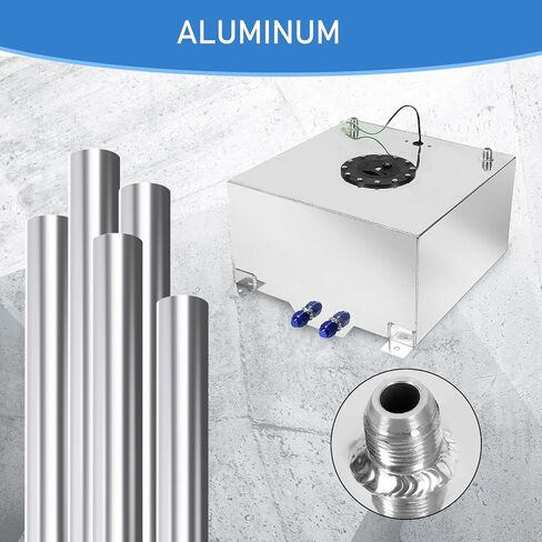 EASYBERG 5 Gallon Aluminum Fuel Cell, Silver Gas Tank with Cap and Level Sender Coated in Saudi Arabia