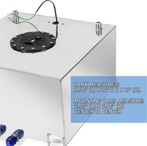 EASYBERG 5 Gallon Aluminum Fuel Cell, Silver Gas Tank with Cap and Level Sender Coated in Saudi Arabia