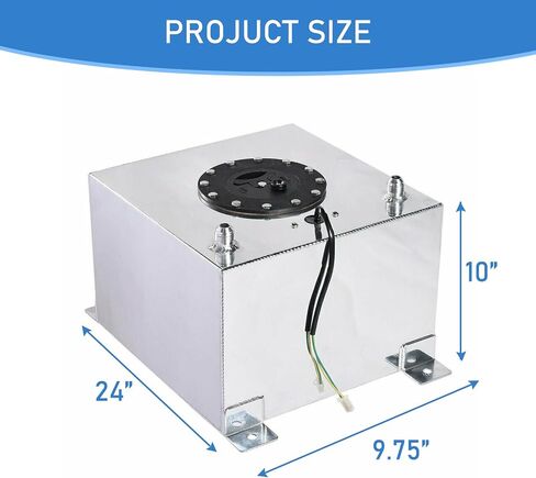 EASYBERG 5 Gallon Aluminum Fuel Cell, Silver Gas Tank with Cap and Level Sender Coated in Saudi Arabia